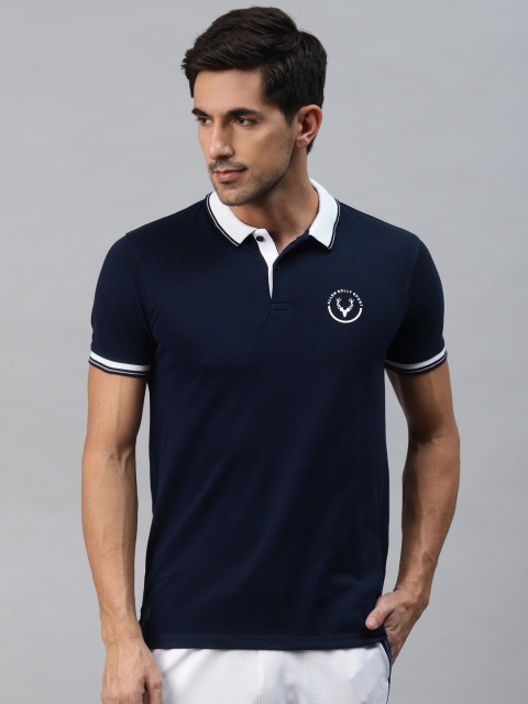 

Allen Solly Sport Men Navy Blue Solid Polo Collar T-shirt