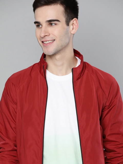 

Mast & Harbour Men Maroon Bomber Jacket