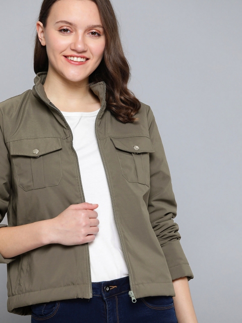 

Mast & Harbour Women Olive Green Tailored Jacket