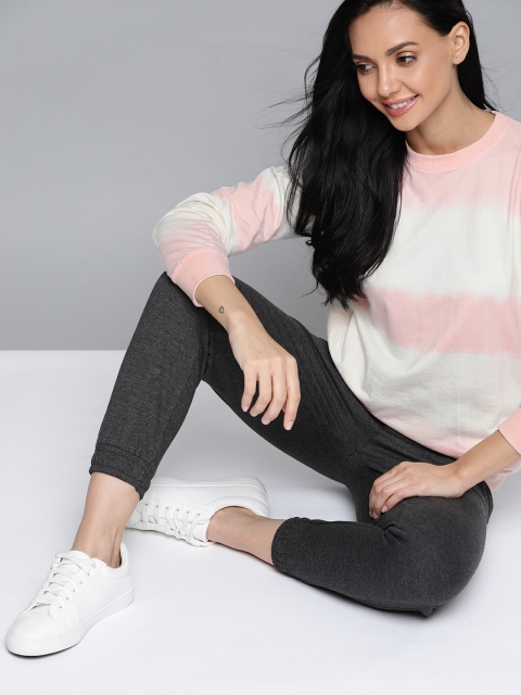 

Mast & Harbour Women Pink & Off-White Tie & Dye Sweatshirt