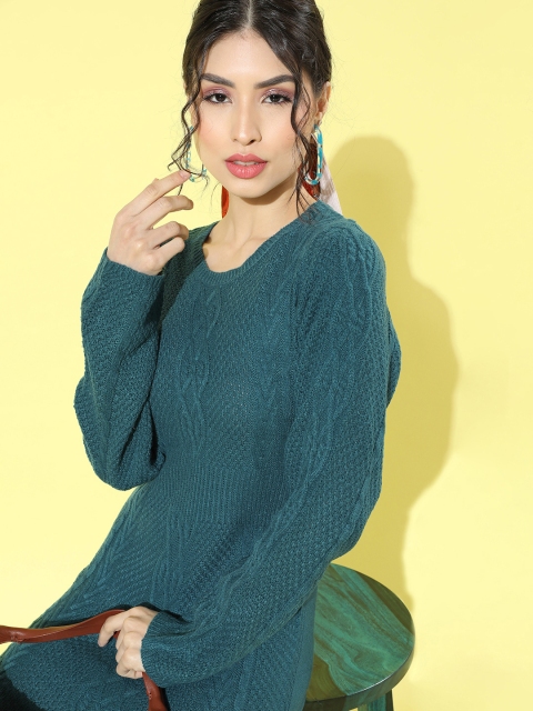 

Mast & Harbour Teal Blue Acrylic Sweater Dress