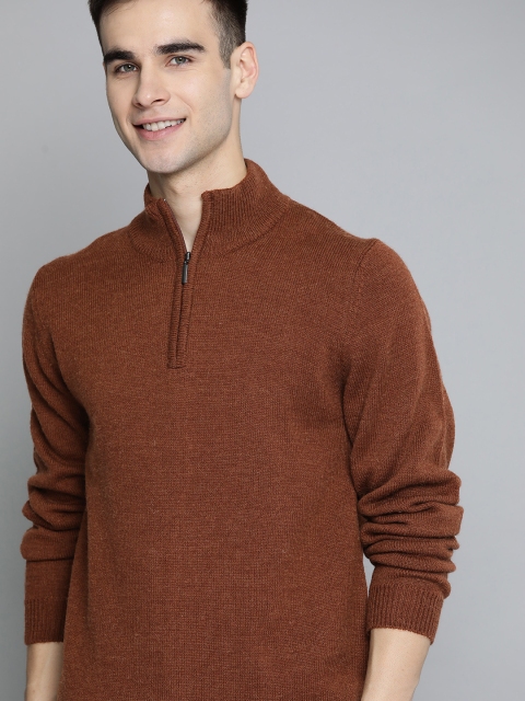 

Mast & Harbour Men Brown Solid Pullover