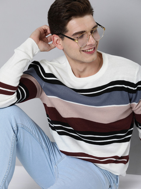 

Mast & Harbour Men Multi Colourblocked Printed Pullover, Na