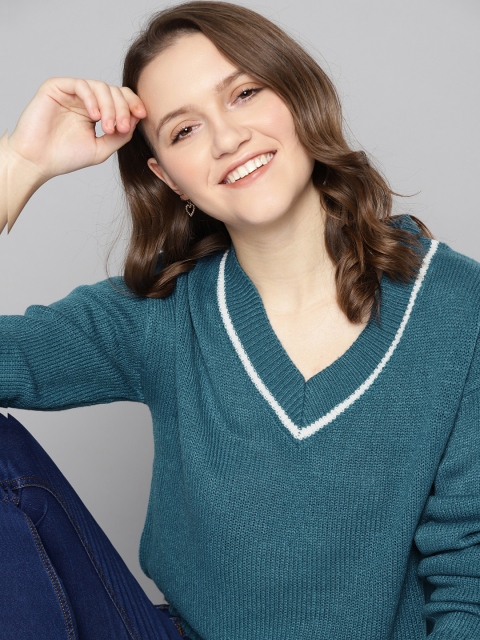 

Mast & Harbour Women Teal Pullover