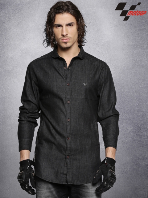 

RDSTR Blue MotoGP Denim Casual Shirt, Black