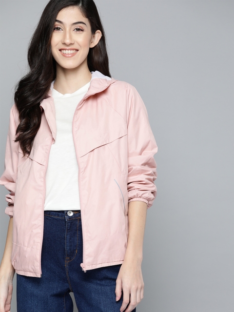 

Mast & Harbour Women Pink Solid Hooded Tailored Jacket