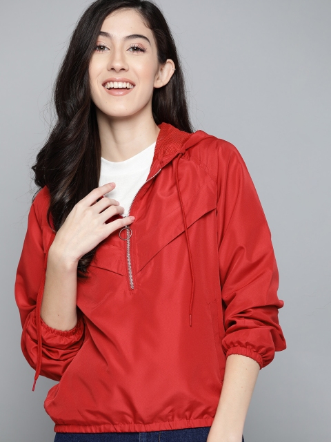 

Mast & Harbour Women Red Bomber Jacket