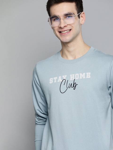 

Mast & Harbour Men Blue Printed Sweatshirt