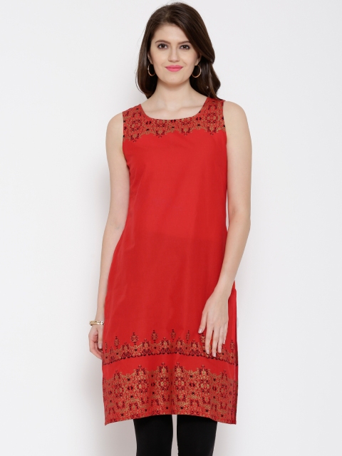

Aurelia Orange Printed Kurta