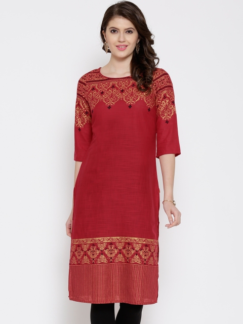 

Aurelia Red Printed Kurta