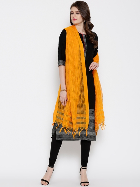 

Aurelia Orange Self-Checked Dupatta