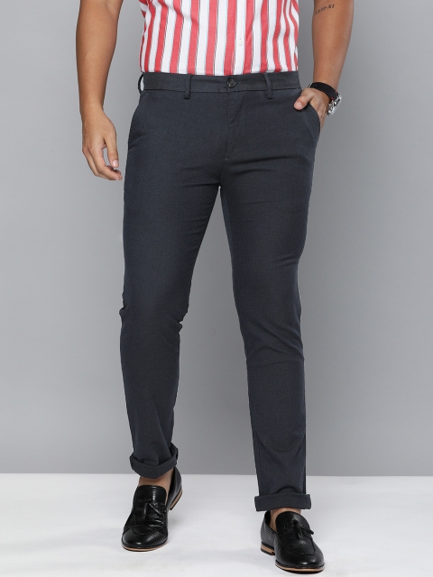 

Indian Terrain Men Navy Blue Urban Slim Fit Trousers