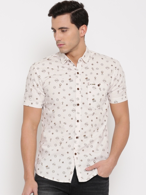 

Wrangler White Printed Casual Shirt