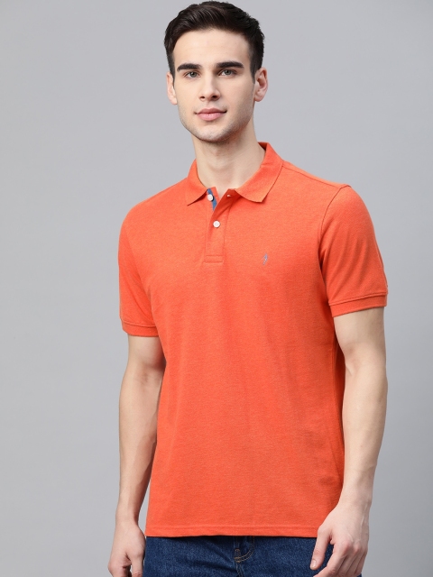 

Indian Terrain Men Orange Solid Polo Collar T-Shirt