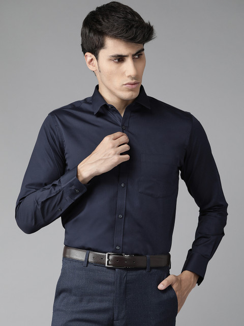 

Park Avenue Men Navy Blue Slim Fit Pure Cotton Formal Shirt