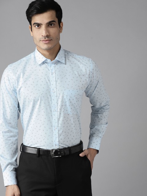 

Park Avenue Men Blue & Black Printed Pure Cotton Slim Fit Formal Shirt