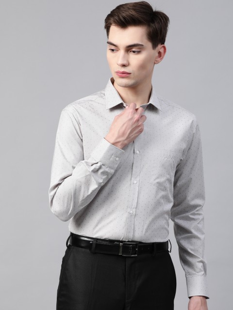 

Park Avenue Men Grey Slim Fit Shepherd Checks Formal Shirt