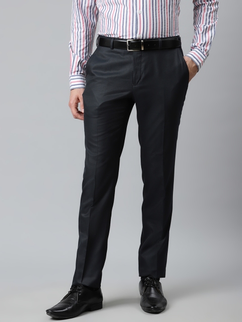 

Raymond Men Black Slim Fit Solid Regular Trousers