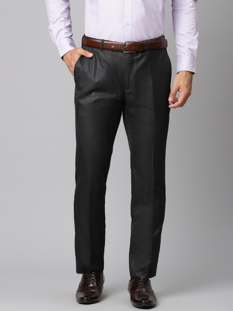 

Raymond Men Charcoal Grey Solid Slim Fit Formal Trousers
