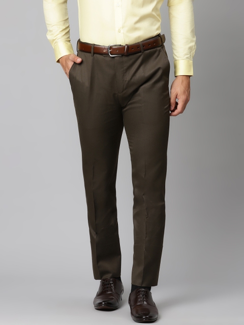 

Raymond Men Coffee Brown Solid Slim Fit Formal Trousers