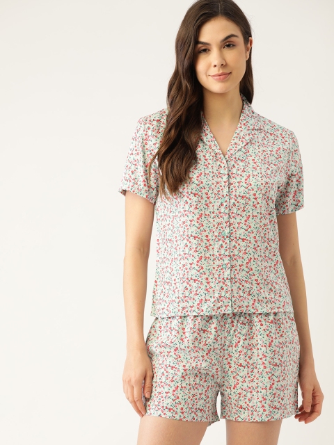 

ETC Women Green & Red Printed Night suit
