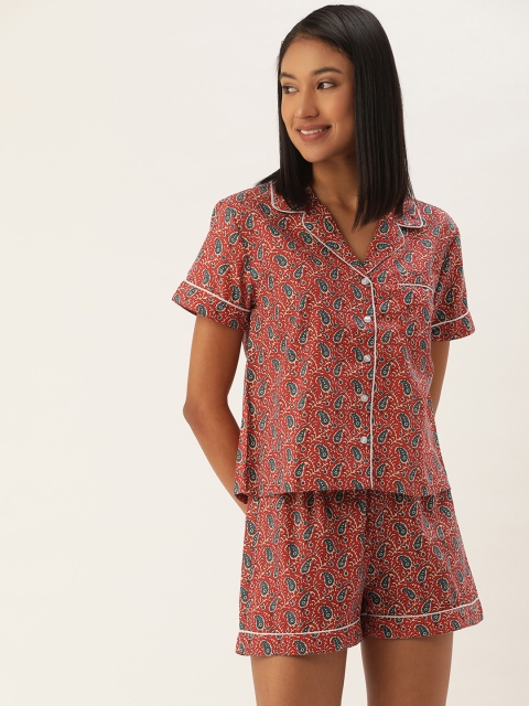 

ETC Women Pink & Green Printed Night suit