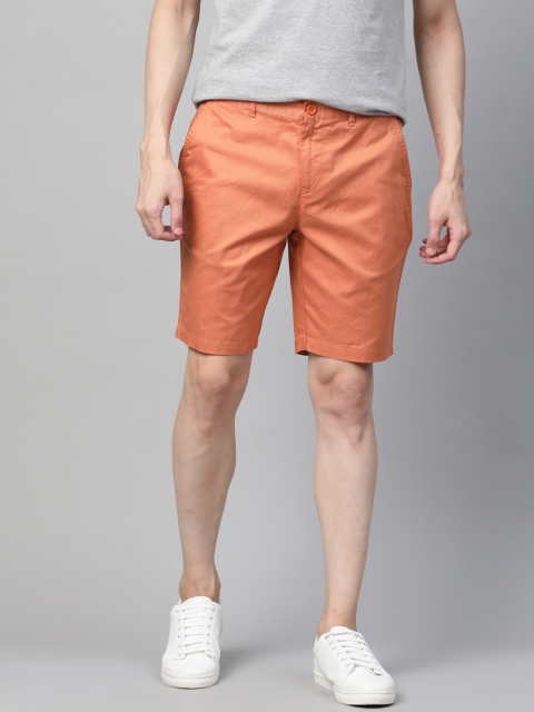 

Mast & Harbour Men Orange Mid-Rise Chino Shorts