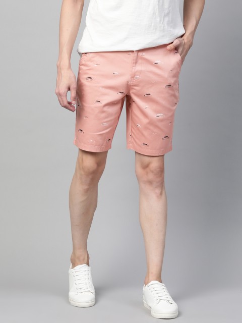 

Mast & Harbour Men Pink Printed Mid-Rise Chino Shorts