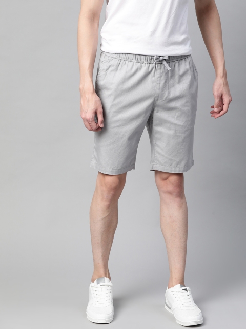 

Mast & Harbour Men Grey Mid-Rise Chino Shorts