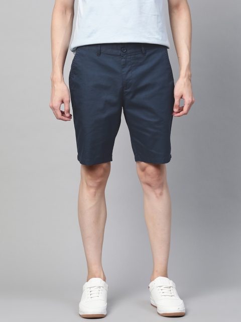 

Mast & Harbour Men Navy Blue Mid-Rise Chino Shorts