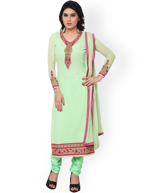 

Saree mall Green Embroidered Georgette Unstitched Dress Material