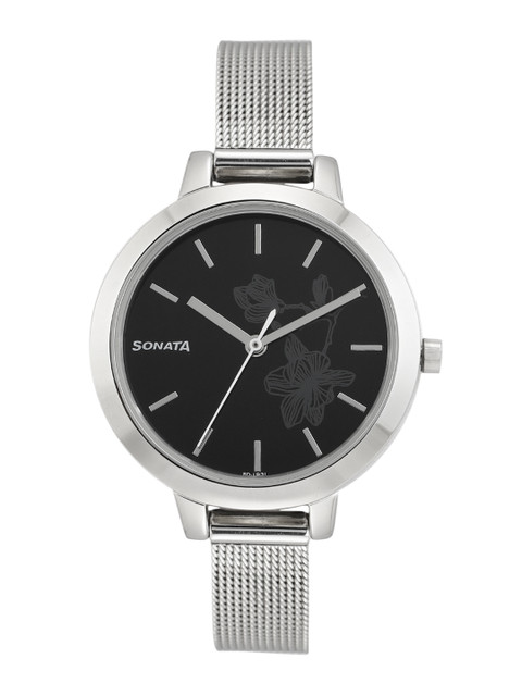 

Sonata Women Black Analogue Watch NN8141SM09