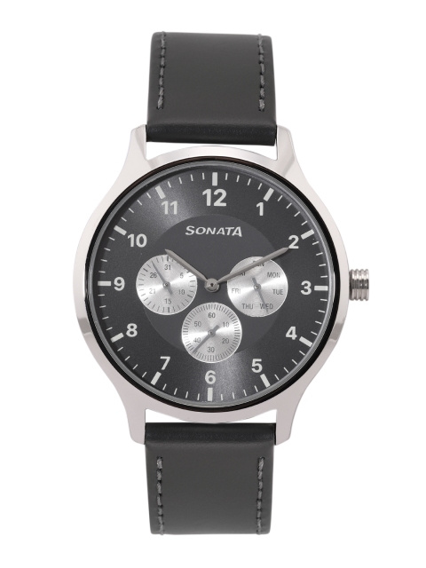 

Sonata Men Grey Dial & Black Straps Analogue Watch 7140SL02