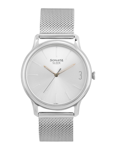 

Sonata Men Silver-Toned Analogue Watch NN7128SM04