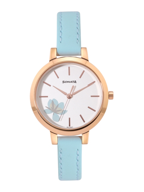 

Sonata Women White Printed Leather Analogue Watch NN8141WL03