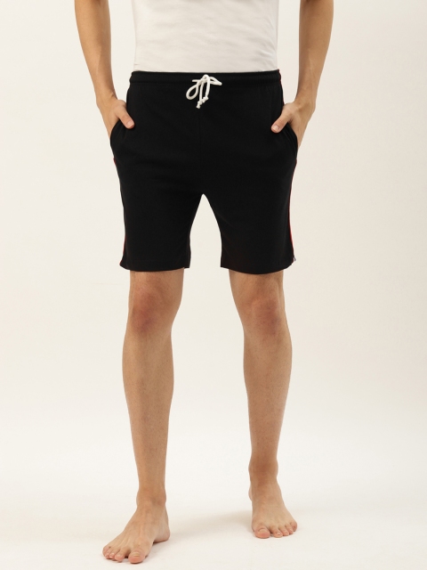 

Rodzen Men Black Solid Cotton Lounge Shorts