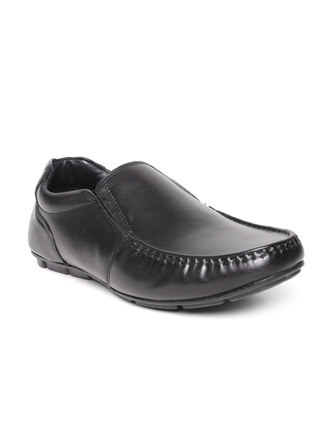 

Red Tape Men Black Leather Slip-Ons