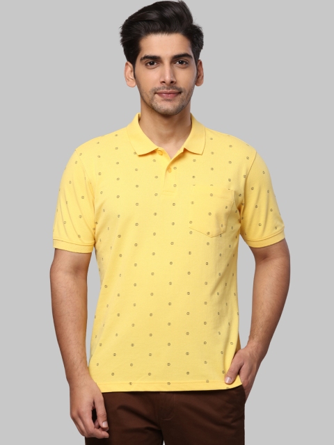 

Next Look Men Yellow Printed Polo Collar T-shirt