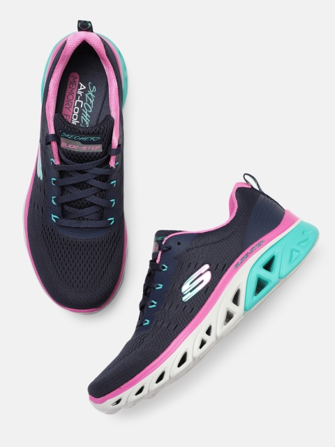 

Skechers Women Navy Blue & Pink Glide Step Sport New Appeal Sneakers