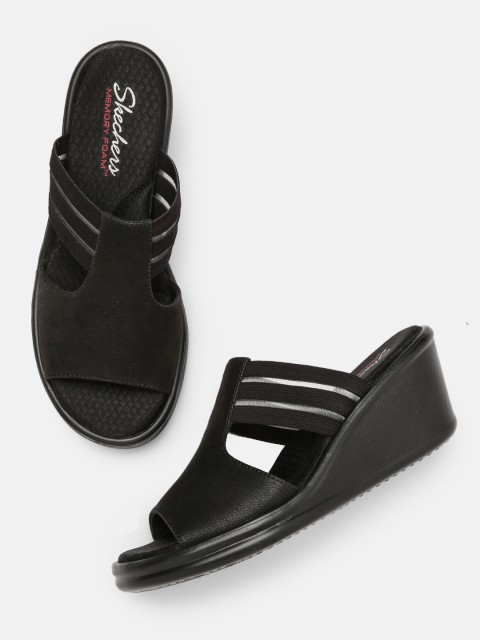 

Skechers Women Black Rumblers - Zesty Heeled Sandals