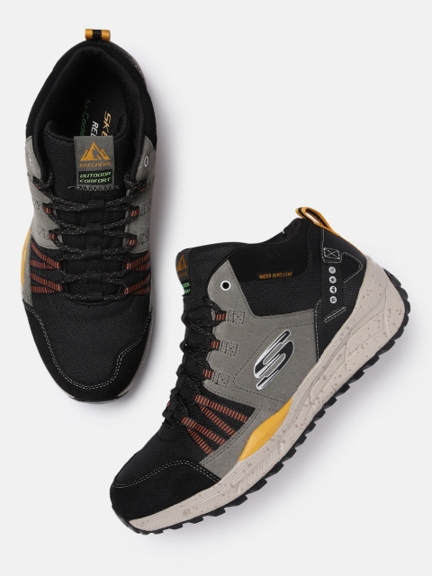 

Skechers Men Black & Grey Colourblocked Equalizer 4.0 Trail Leather Sneakers