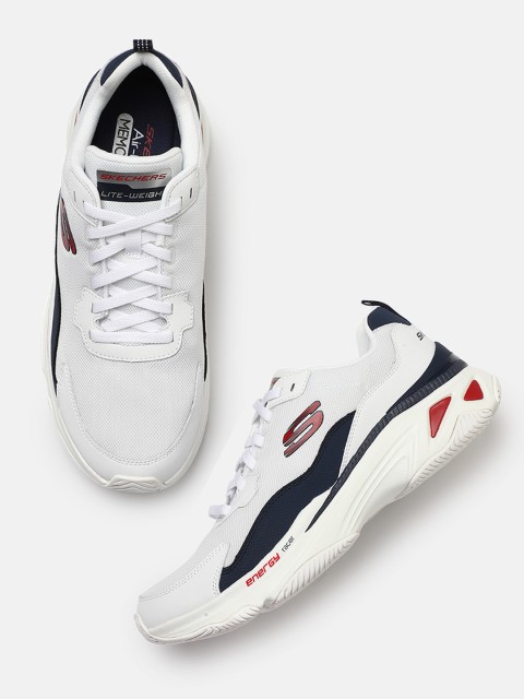 

Skechers Men White Energy Racer - Vinton Leather Memory Foam Sneakers