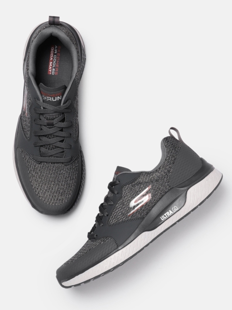 

Skechers Men Charcoal Black GO RUN STEADY-PERSUASION Goga Mat Running Shoes