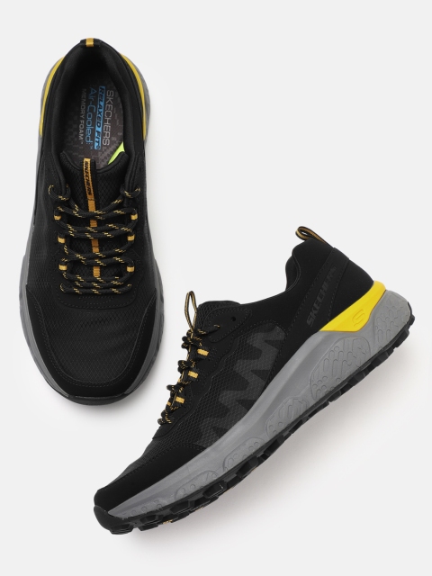 

Skechers Men Black & Yellow Solid Ryebeck - Manzer Sneakers