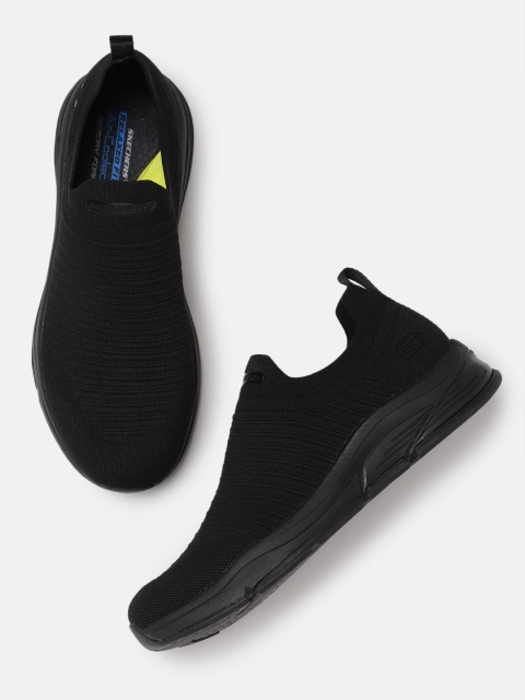 

Skechers Men Black Benago-Extended Slip-on Sneakers