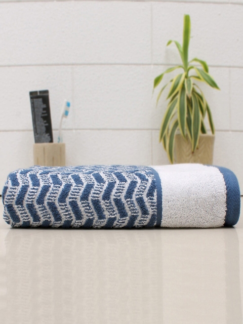 

AVI Living Blue & White Striped 550 GSM Cotton Bath Towel