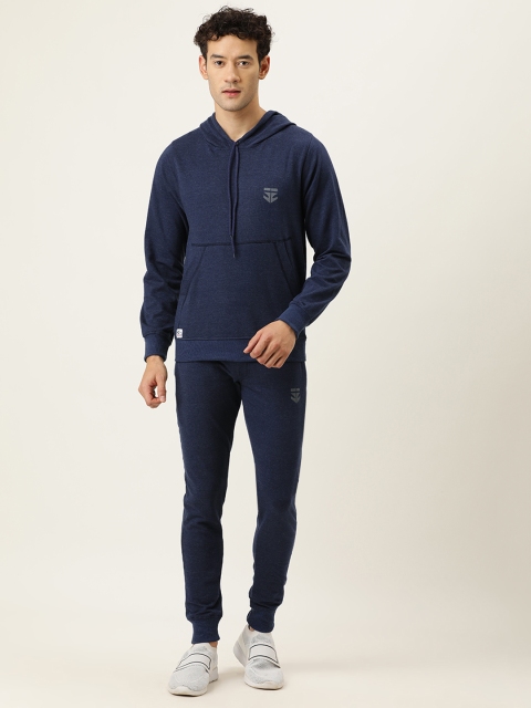 

Sports52 wear Men Blue Solid Hooded Tracksuit