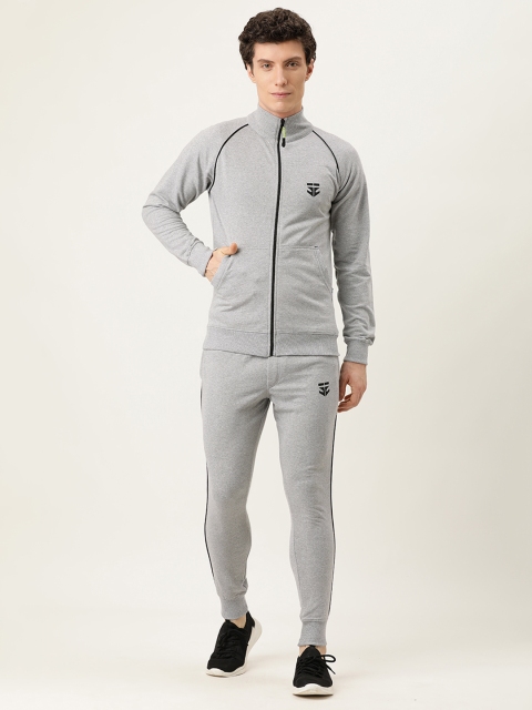 

Sports52 wear MEN SOLID LIGHT GREY TRACKSUIT