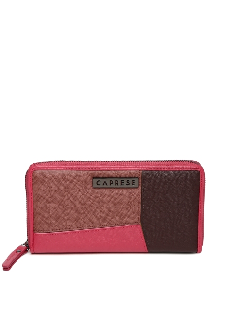 

Caprese Women Pink & Burgundy Colourblocked Wallet