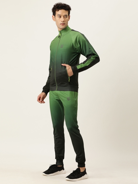 

Sports52 wear Men Green & Charcoal Grey Ombre Tracksuit